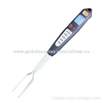 LCD Fork Digital Thermometer, Multiple Choice Options for Meat Type and Taste Level
